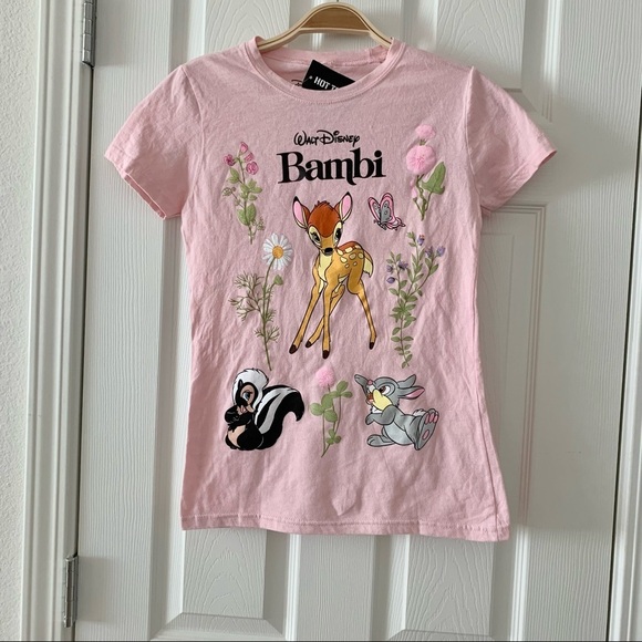 Disney Bambi Pink Floral Tee Graphic T-Shirt​ - Picture 2 of 7